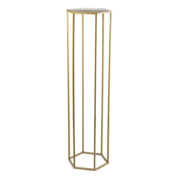 Dísztartó edényekhez, 100x24x28 cm, Fém, Arany