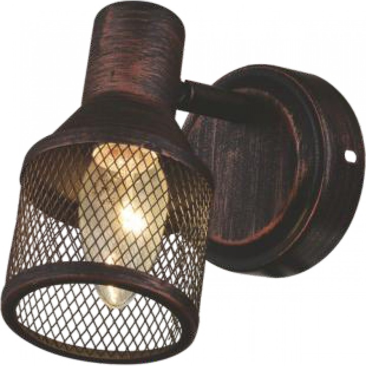 Aplica de perete Klausen Flask 1, 1XE14, metal maro antic, H16cm, L9cm