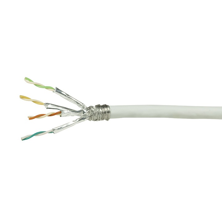 Logilink Инсталационен кабел EconLine, Cat.7, S/FTP, бял, 305 m