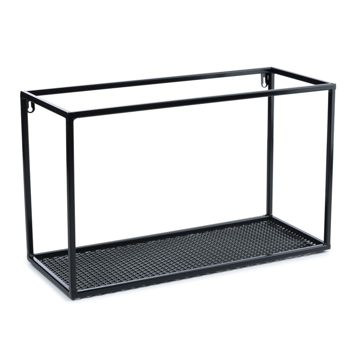 Fali polc, 30x50x20 cm, Fém, Fekete