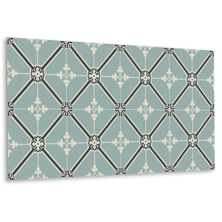 Panou de perete decorativ, Ornament regal, Gri, 100 cm x 50 cm