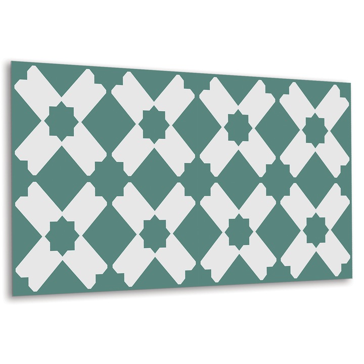 Panou de perete decorativ, Model geometric, Verde, 100 cm x 50 cm