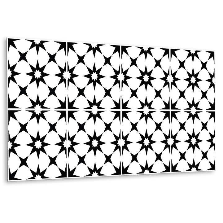 Panou de perete decorativ, Geometria Stelelor, Negru, 100 cm x 50 cm