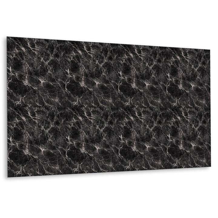 Panou de perete decorativ, Marmura inchisa, Negru, 100 cm x 50 cm