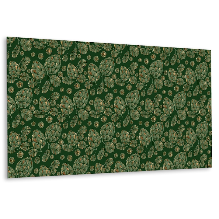 Panou de perete decorativ, Abstractia listei, Verde, 100 cm x 50 cm