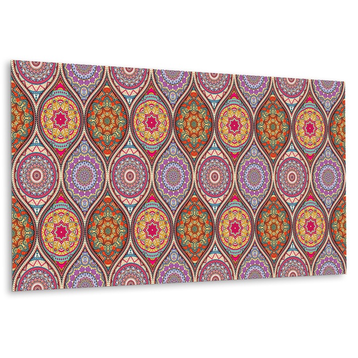 Panou de perete decorativ, Mandala frumoasa, Multicolor, 100 cm x 50 cm