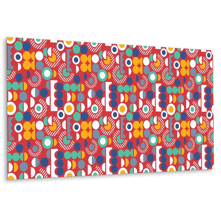 Panou de perete decorativ, Model vintage geometric, Multicolor, 100 cm x 50 cm