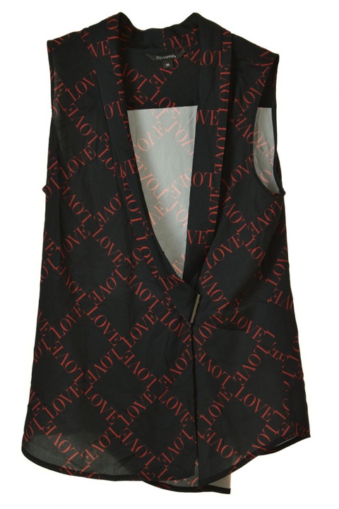 Черен дамски топ без ръкави Comma - 36