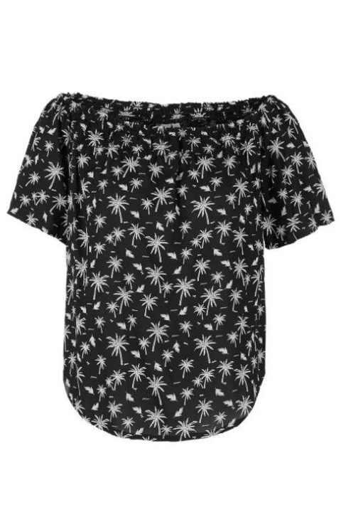 Дамска блуза Q/S, Черна с шарки, 40