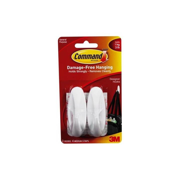 Command w17081 ragasztócsíkkal ovális 2db akasztó