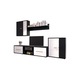 Set Dormitor Roxana Alb, cu Pat Matrimonial 160x200 cm, Dulap, 2 Noptiere si Mobilier Living Modern Wenge / Alb inclus