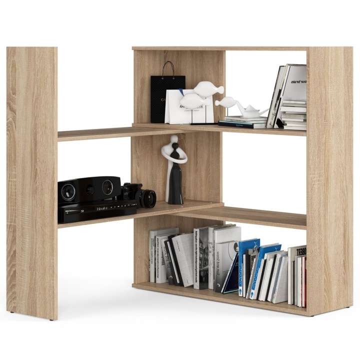 Biblioteca mini, Model TWIST, Akord Furniture Factory, Placa laminata, 45 kg , Stejar sonoma