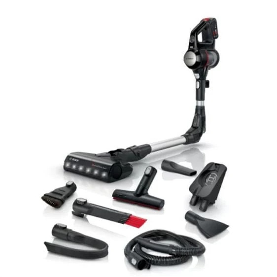 Aspirator Vertical 2 in 1 BOSCH Unlimited 7 BCS711EXT, 0.3l, 18V, Autonomie maxima 40 min, Negru-Argintiu