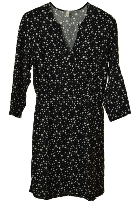 Q/S черна дамска рокля със звезден принт - 36