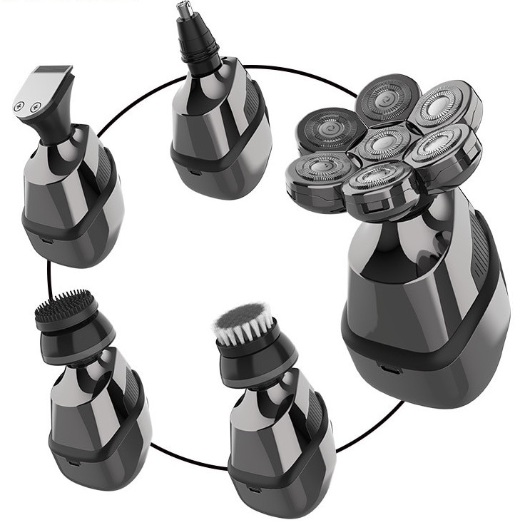 Set Aparat de ras electric barbatesc, cipsir, cu cap rotativ 7D cu ...