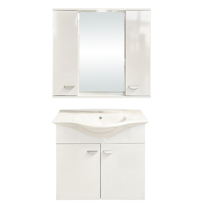 Set mobilier baie Ukra 80 cm 3 piese alb suspendabil