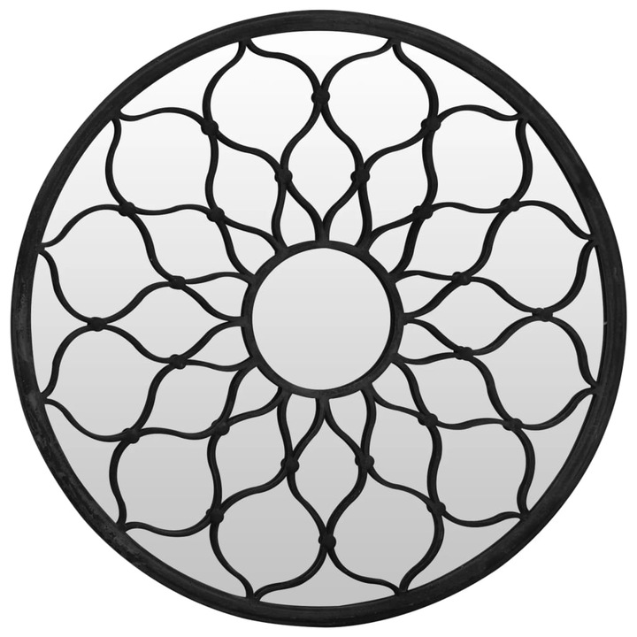 vidaXL Oglinda rotunda negru 40x3 cm fier pentru utilizare in interior 3093536