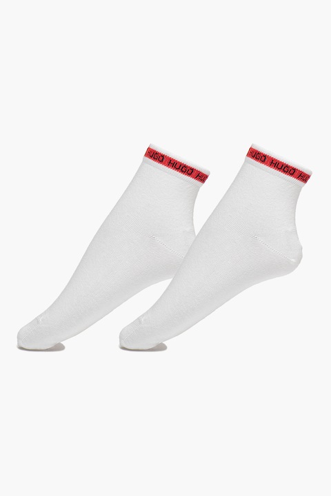HUGO, Къси чорапи с памук - 2 чифта, Бял