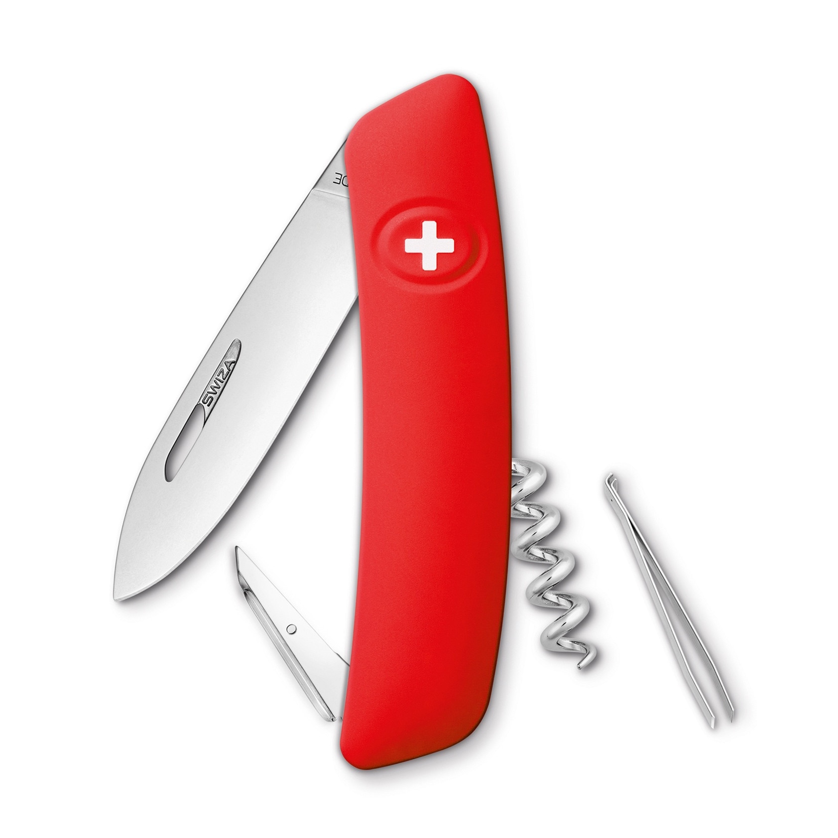 Briceag Swiza D01 rosu cu tirbuson, 6 functii