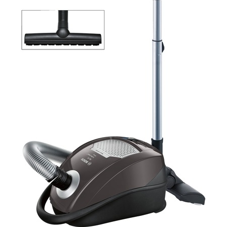 Aspirator cu sac Bosch BGL45500, 750W, Sac 5l, Tub telescopic din metal, Filtru HEPA, Negru