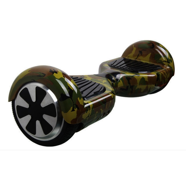 Електрически самобалансиращ скутер Hoverboard SMART SELF BALANCING WHEEL, Гуми 6.5" с дистанционно, Bluetooth и сак, Camouflage