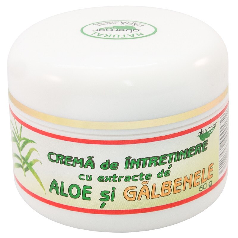 Crema de intretinere cu extracte de aloe si galbenele , 50 grame