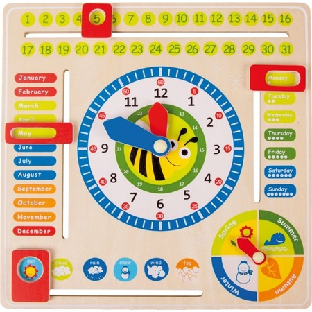 Joc Educativ Ceas Descopera Timpul Si Anotimpurile Din Lemn Emag Ro