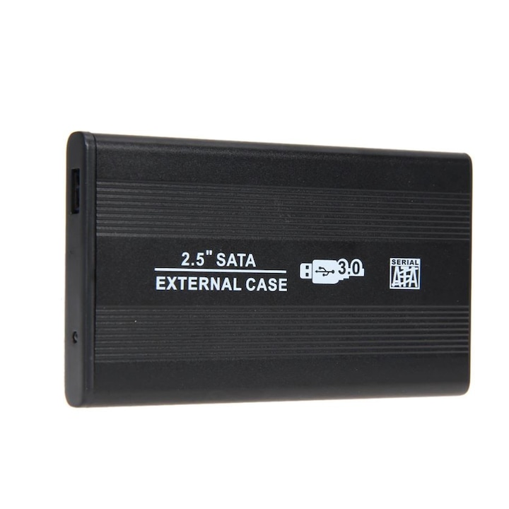 Aлуминиева USB 3.0 кутия за външен хард диск 2.5” SATA, черна
