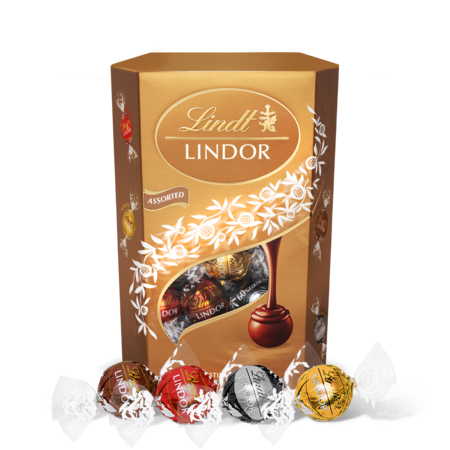 Bomboane cu ciocolata asortate cu umplutura cremoasa, Lindt, 200g