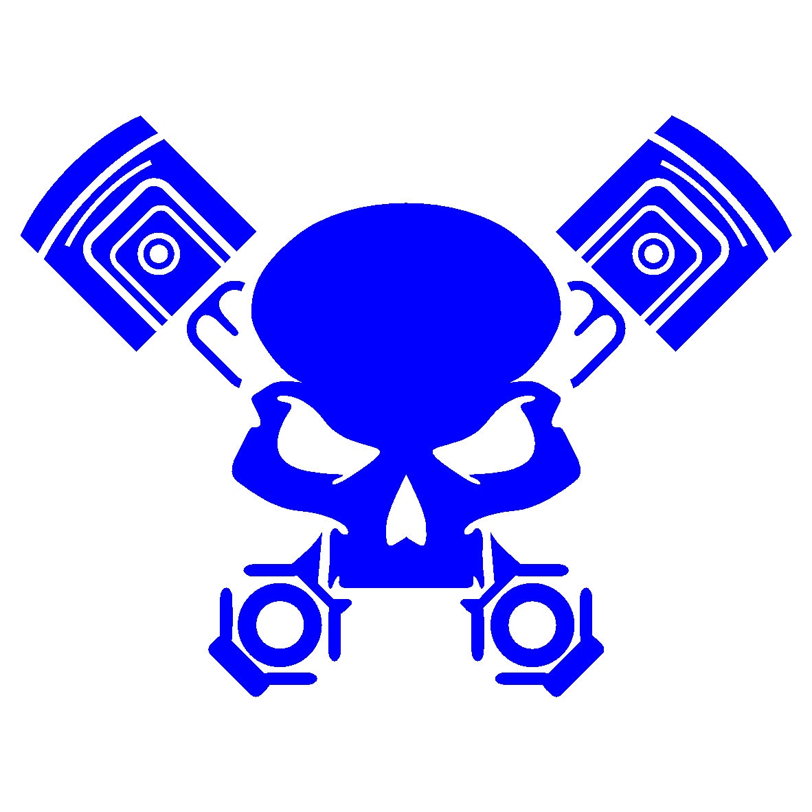 Sticker auto - Piston Head - Albastru - 15 x 11.3 cm