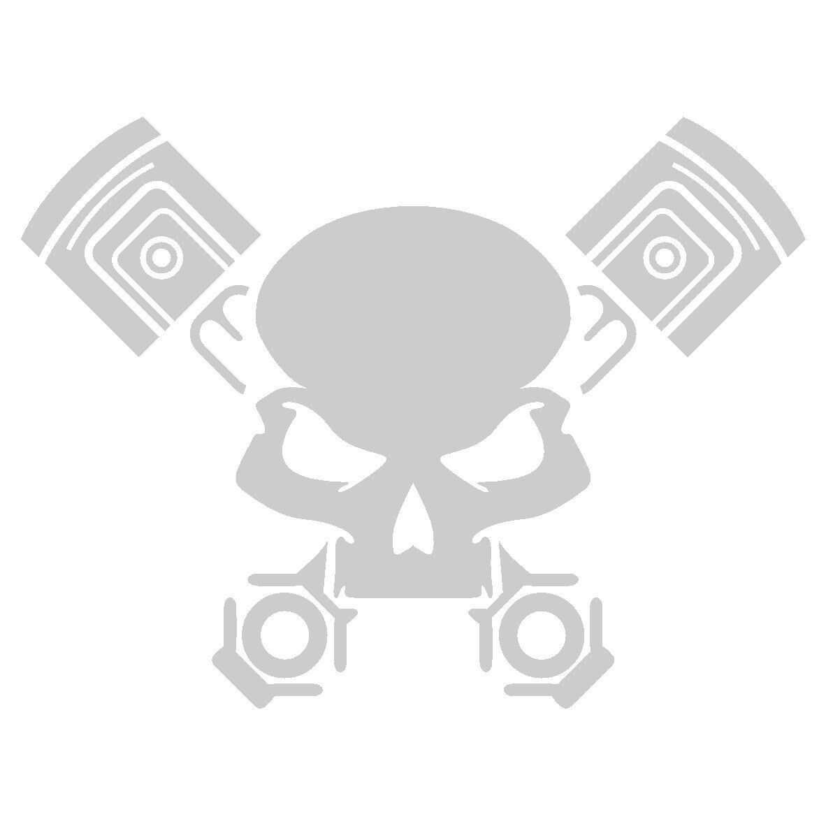 Sticker auto - Piston Head - Alb - 15 x 11.3 cm