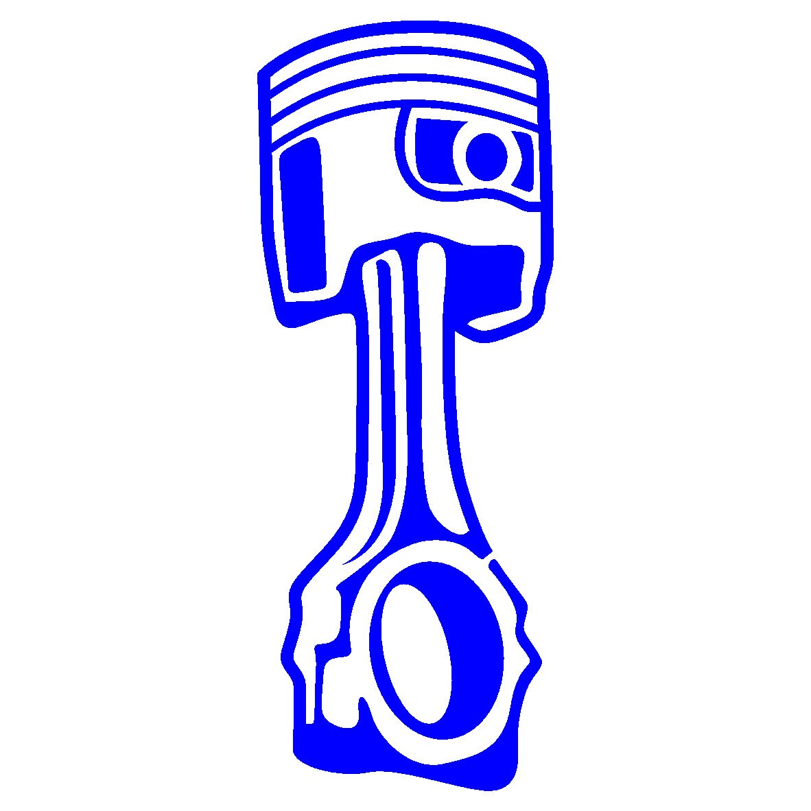 Sticker auto - Piston - Albastru - 15 x 5.7 cm