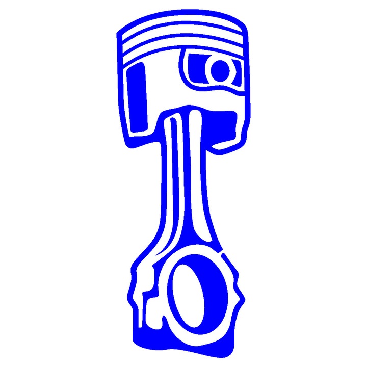 Sticker auto - Piston - Albastru - 15 x 5.7 cm