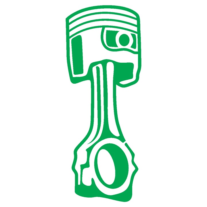 Sticker auto - Piston - Verde - 15 x 5.7 cm