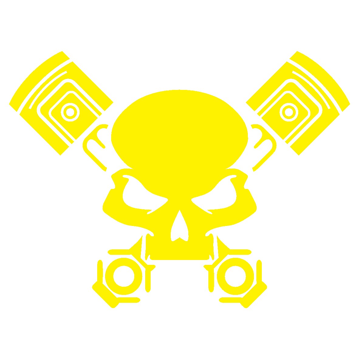 Sticker auto - Piston Head - Galben - 15 x 11.3 cm