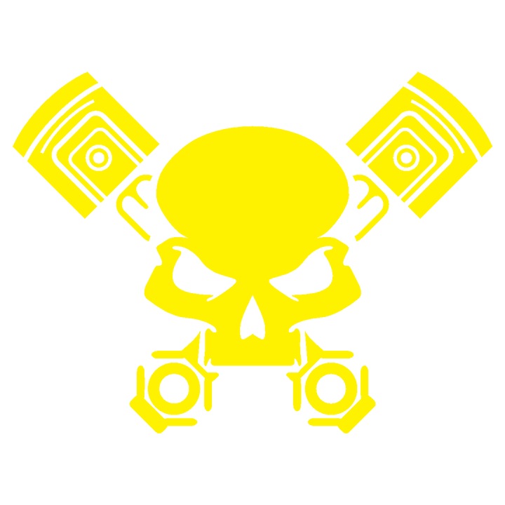 Sticker auto - Piston Head - Galben - 15 x 11.3 cm