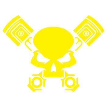 Sticker auto - Piston Head - Galben - 15 x 11.3 cm Sticker auto - Piston Head - Galben - 15 x 11.3 cm
