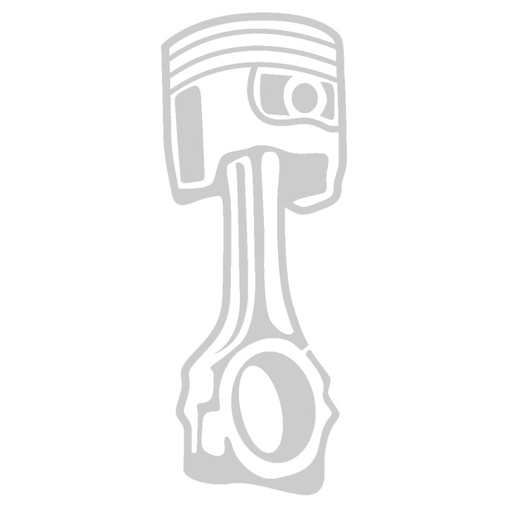 Sticker auto - Piston - Alb - 15 x 5.7 cm