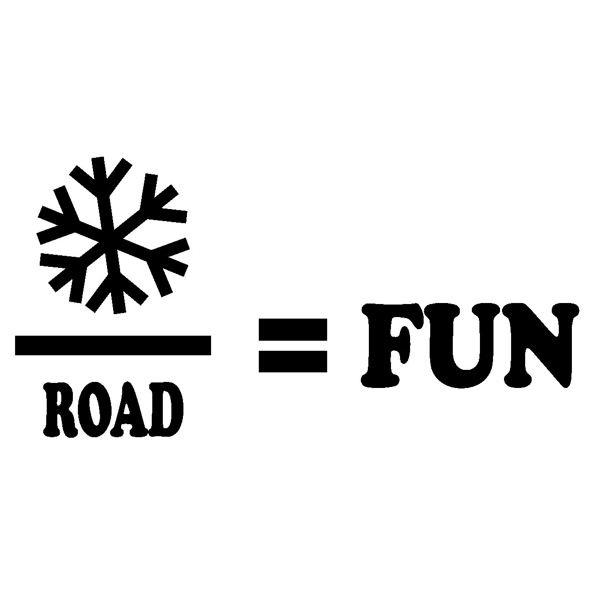 Sticker auto - Snow On Road - Negru mat - 15 x 7.5 cm