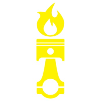 Sticker auto - Piston Flame - Galben - 15 x 4.3 cm Sticker auto - Piston Flame - Galben - 15 x 4.3 cm