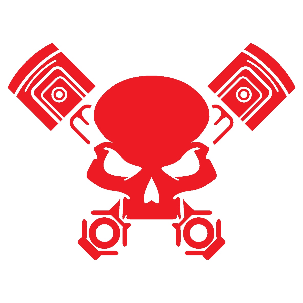 Sticker auto - Piston Head - Rosu Passion - 15 x 11.3 cm