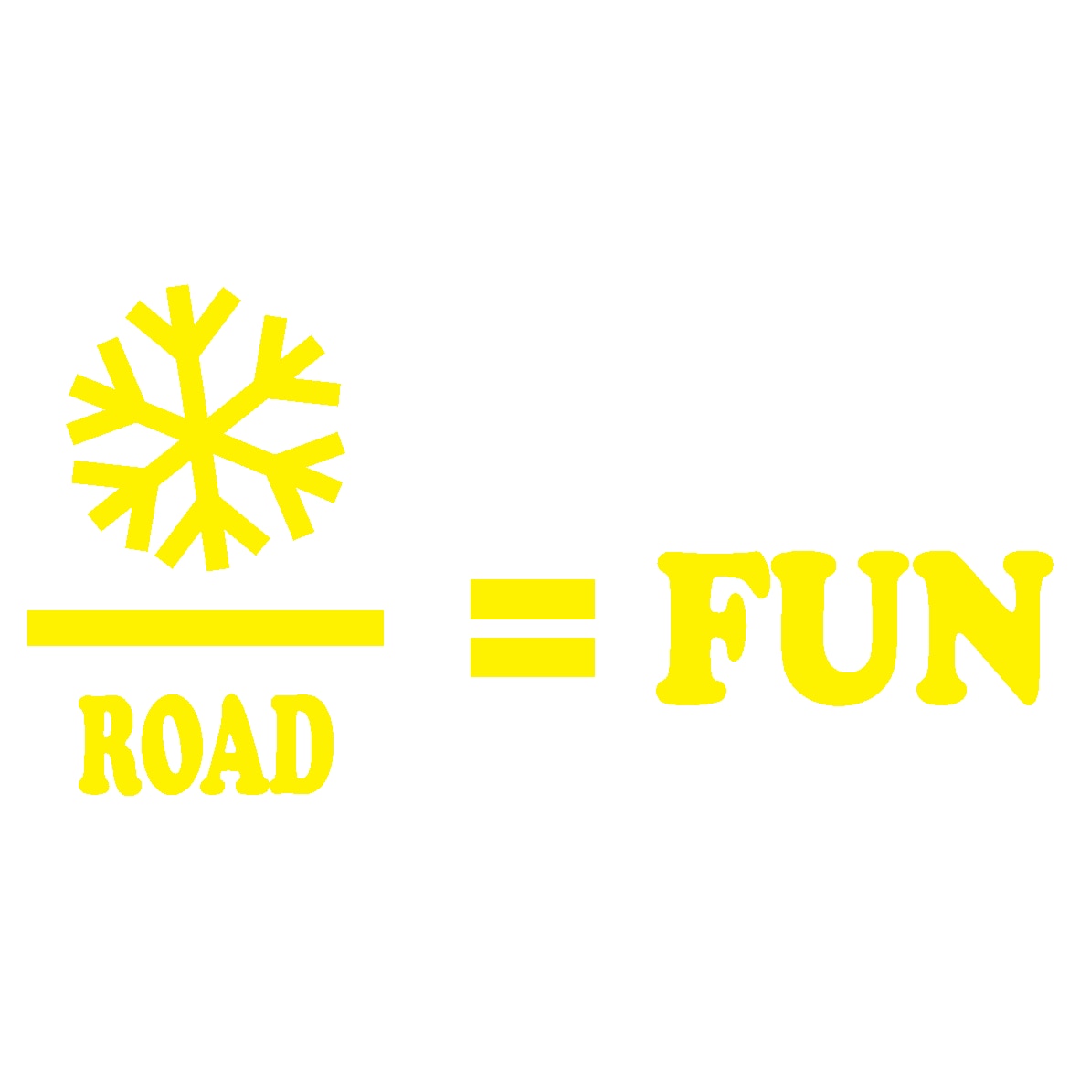 Sticker auto - Snow On Road - Galben - 15 x 7.5 cm