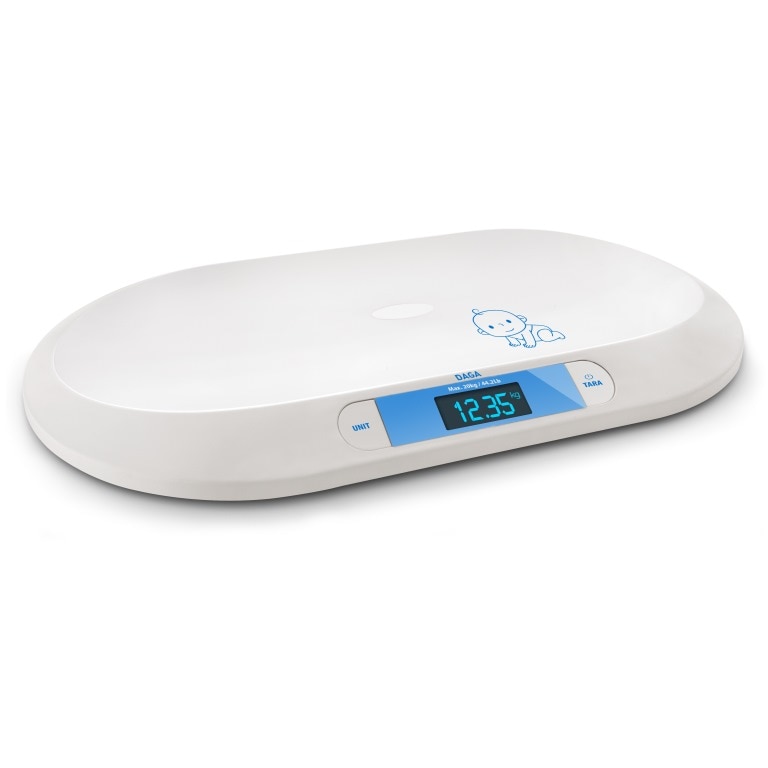 Cantar pentru bebelusi Daga BB-20. 3 V. 20Kg, precizie 10g, Functie TARA.Auto-stop.Display LED.Alb