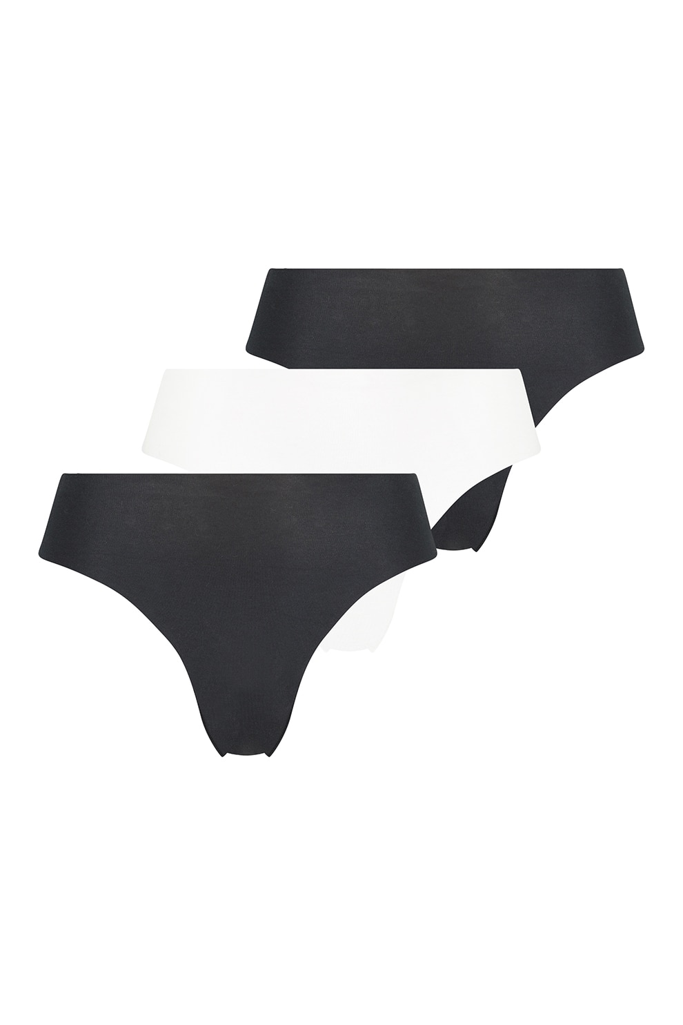 Hunkemoller, Безшевни бикини 3 чифта, Бял, Черен, XS eMAG.bg