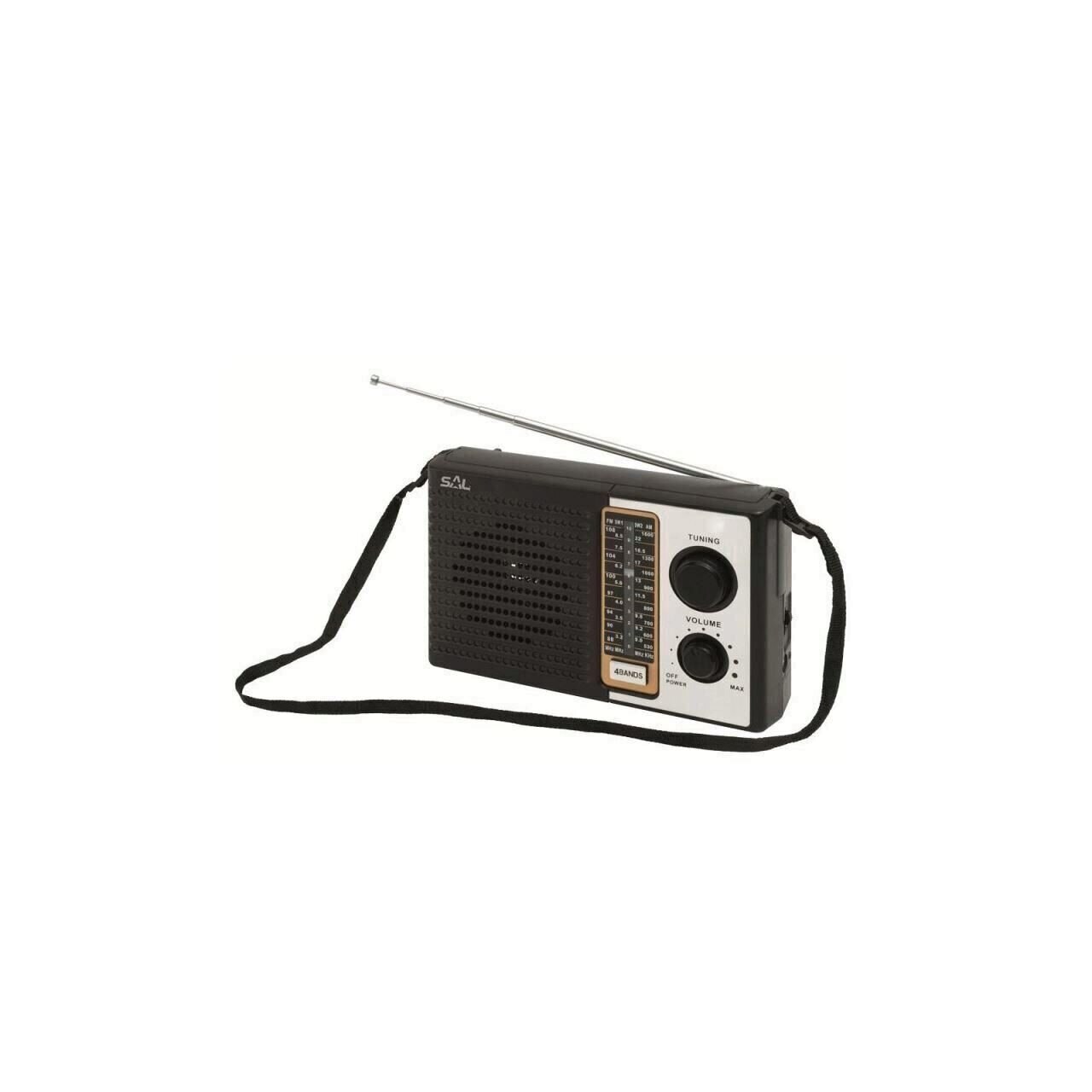 Radio portabil retro, 4 benzi, Sal RPR 4B, negru