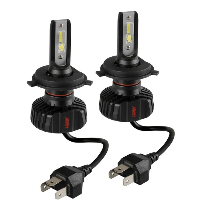 Set 2 becuri H4, Lampa, P43t, 9-32V, 6500K, 4500lm, 40W