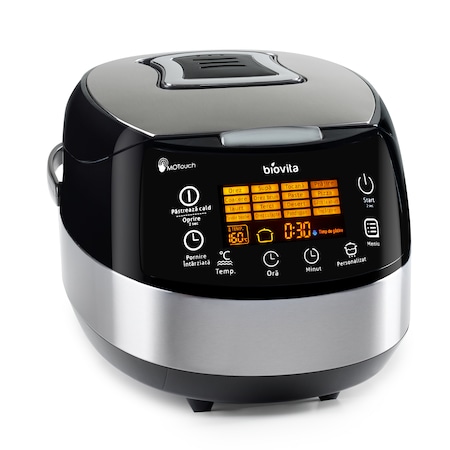 Multicooker cu aer cald 16-in-1 Biovita, Capacitate 5L, 860W, 4 Accesorii, Keep Warm, Pornire Intarziata