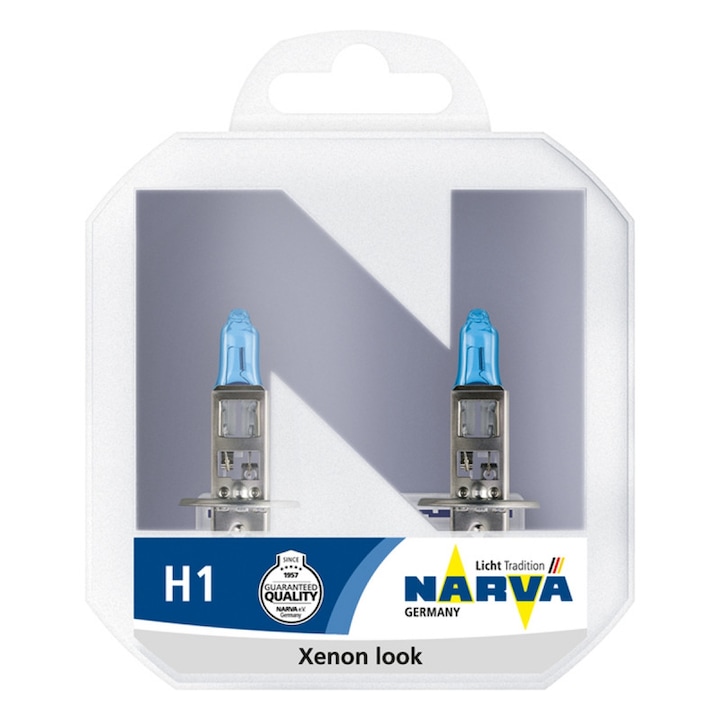 Комплект 2 крушки за фарове Narva 06289, H1 55W 12 V, Range Power White