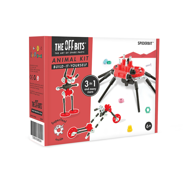 Set de construit cu suruburi si piulite, The Offbits, SpiderBit, 62 piese