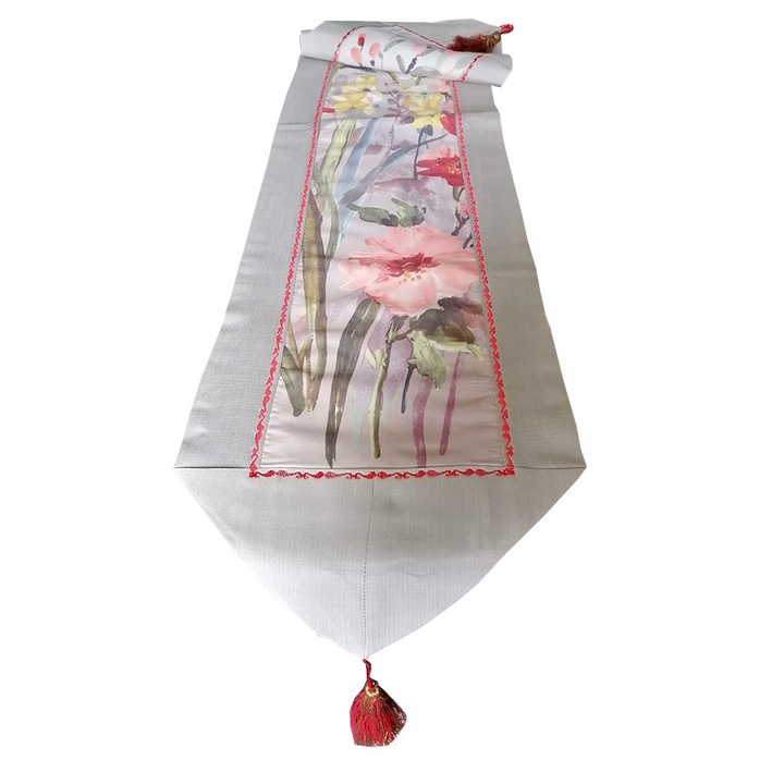 Casa Bucuriei asztali kereszt, Festett Virágok, tarka, 30 x 140 cm, kétoldalas